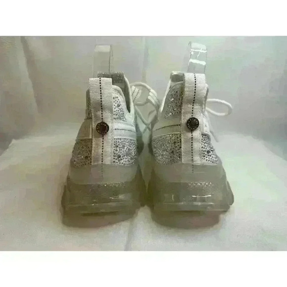 Steve Madden‎ Rhinestone Embellishment Maxima-R Women's White Tennie Shoe Sz 9 M - Picture 8 of 11